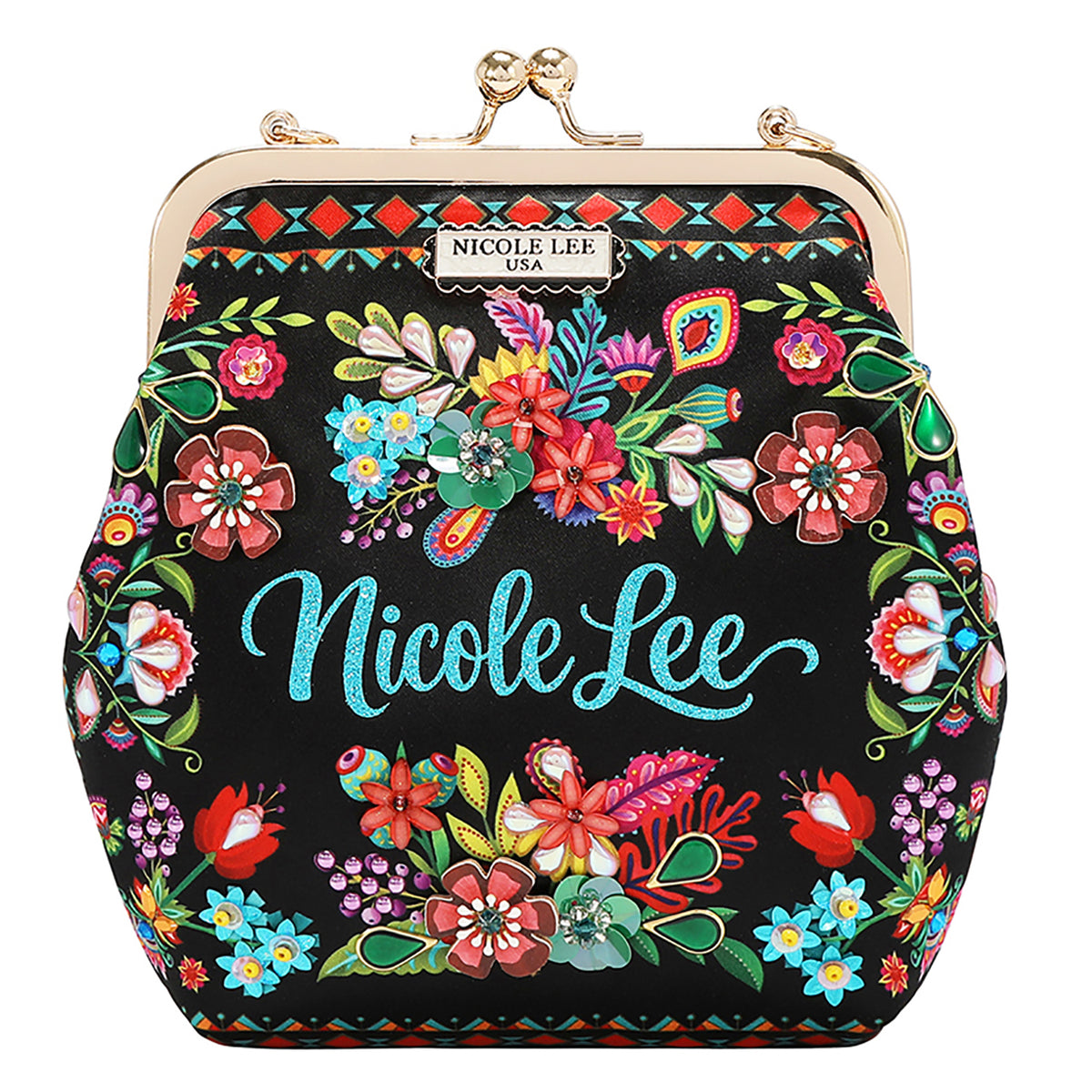 Nicole Lee KISS LOCK 2 COMPARTMENT CROSSBODY BAG