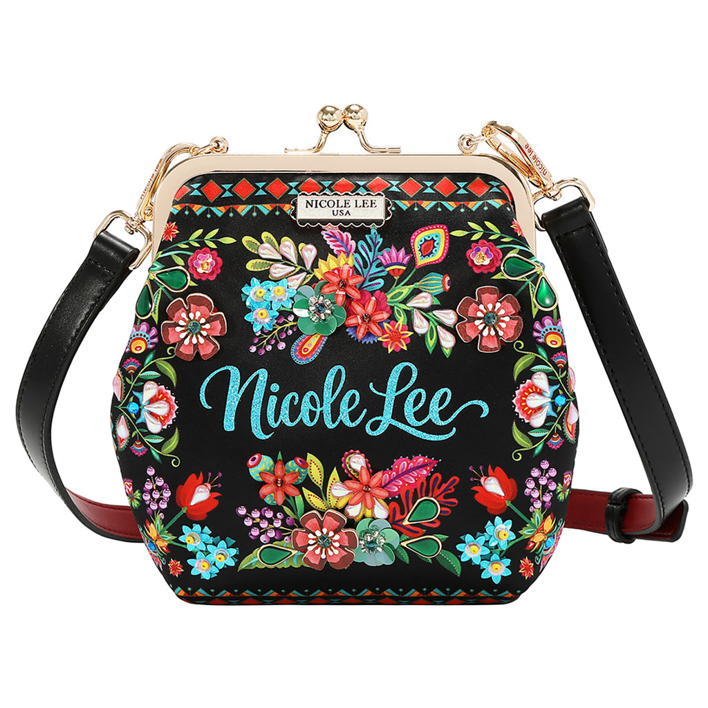 Nicole Lee KISS LOCK 2 COMPARTMENT CROSSBODY BAG