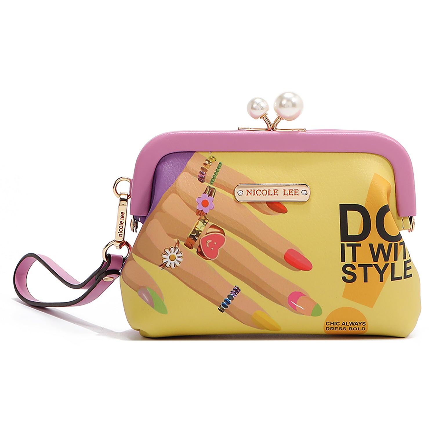 Nicole Lee Kiss Lock Clutch Wristlet