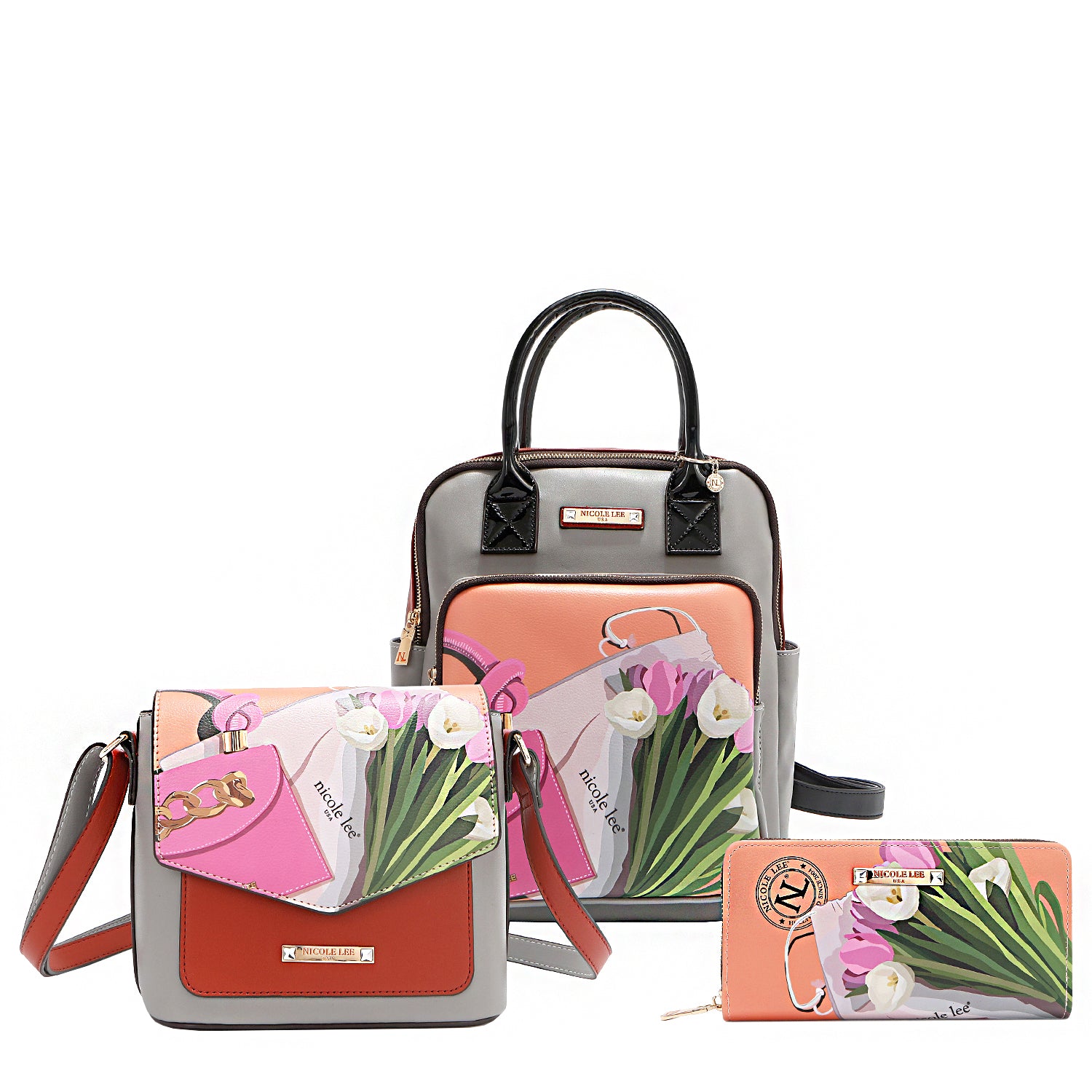 NICOLE LEE   VIOLET BLOSSOM 3 PIECE SET