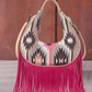 Montana West Aztec Fringe Crescent Crossbody Bag
