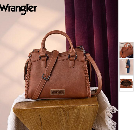 Wrangler Braided Detail Tote/Crossbody Bag