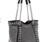 Chain and Rhinestone Studded Tote