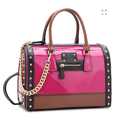 Shiny Patent Handbags Barrel Top Handle Bag for Women l Dasein