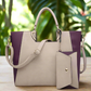 Dasein Faux Leather Semi Square Handle Tote with Matching Wristlet