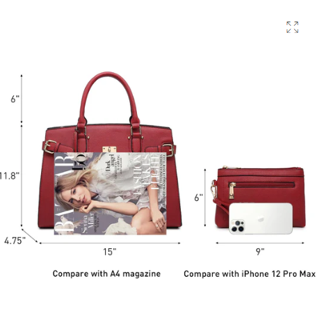 2-in-1- Satchel Handbags and Purse for Women Fashion Tote Top Handle Bags