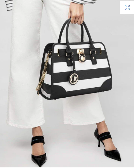 DASEIN Two-Tone Handbag with Matching Wallet