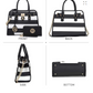 DASEIN Two-Tone Handbag with Matching Wallet