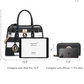 DASEIN Two-Tone Handbag with Matching Wallet