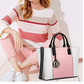 Dasein Fashion Stitching Color Large Tote Bag with Matching Wallet Dasein