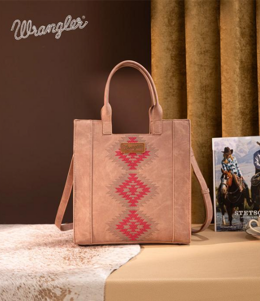 Wrangler Aztec Embroidered Tote Bag/Crossbody