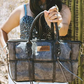 Wrangler Woven Tooled Grid Panel Tote Bag