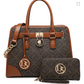 Dasein Medium Leather Satchel Chain Strap with Matching wallet