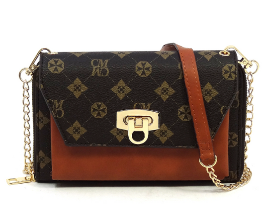 Monogram Zip Around Crossbody Clutch Wallet