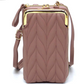 Chevron Quilted Kiss Lock Crossbody Wallet