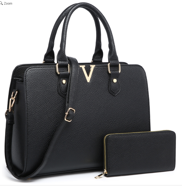 V Accent 2-in-1 Satchel &amp; Wallet set