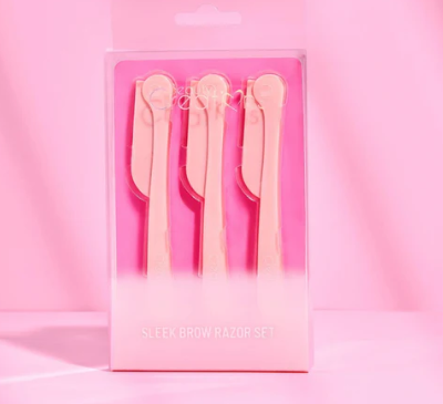 Beauty Creations Pink Sleek &amp; Brow Razor 3pc Set