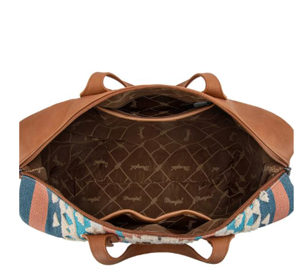 Wrangler Sherpa Aztec Canvas Duffle Bag