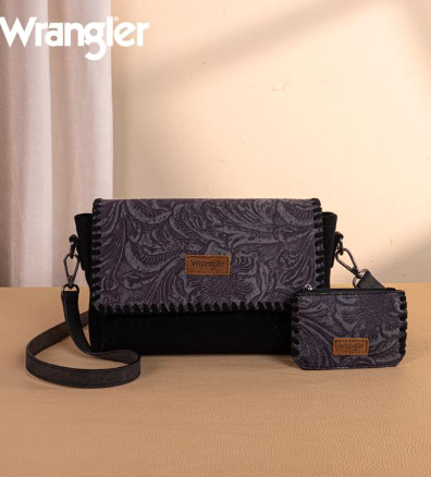 Wrangler Vintage Floral Printed Crossbody Bag with Small Pouch