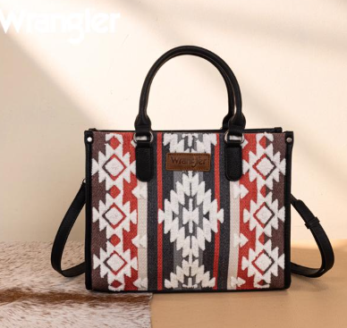 Wrangler Sherpa Aztec Canvas Tote/Crossbody
