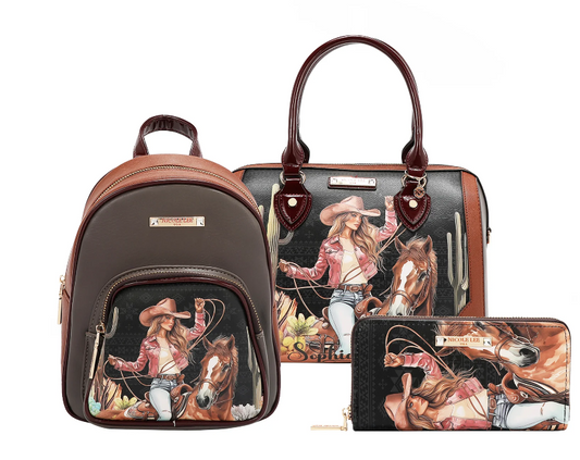 NICOLE LEE SOFIA MONTANA 3 PIECE SET (BOSTON, MINI BACKPACK, WALLET
