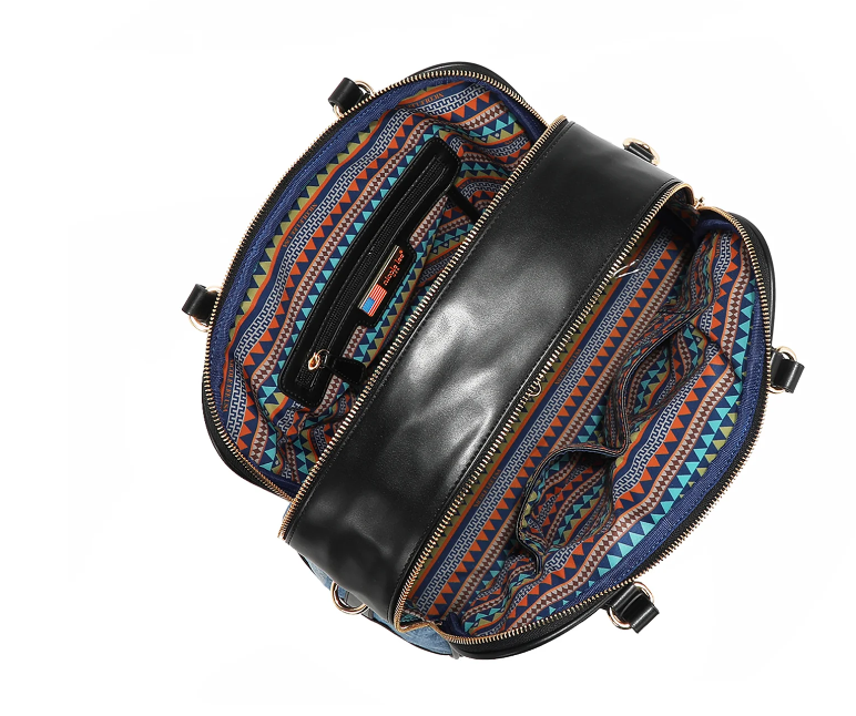 NICOLE LEE BOSQUE DE AMOR DENIM SATCHEL BAG