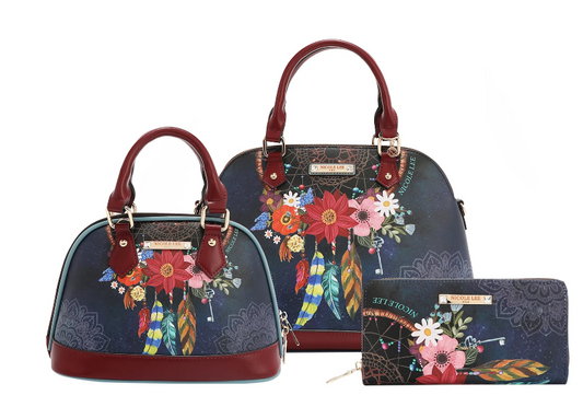 NICOLE LEE DREAM COMES TRUE 3 PIECE SET (HANDBAG, CROSSBODY, WALLET