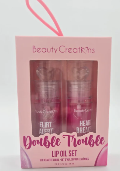 BEAUTY CREATIONS- LIP OIL SET- DOUBLE TROUBLE