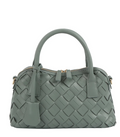 Woven Embossed Satchel Handbag