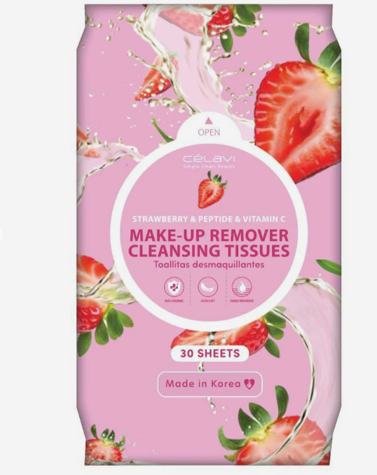 Celavi strawberry & peptide & vitamin c wipes