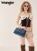 Wrangler Rhinestone Denim Flap Shoulder Bag  (PRE-ORDER)
