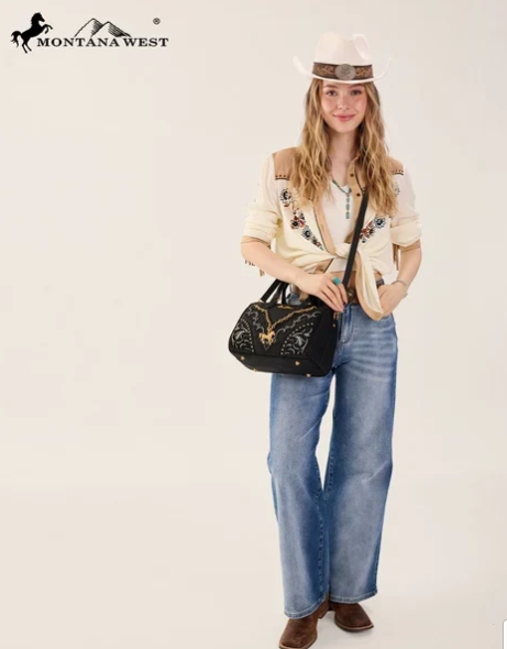 🤠✨ Montana West Western Horse Charm Satchel Crossbody Bag ✨🤠