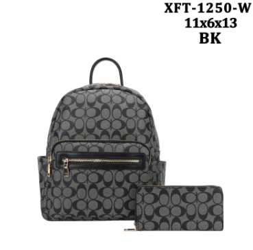 Fashion backpack with matching wallet  2pc