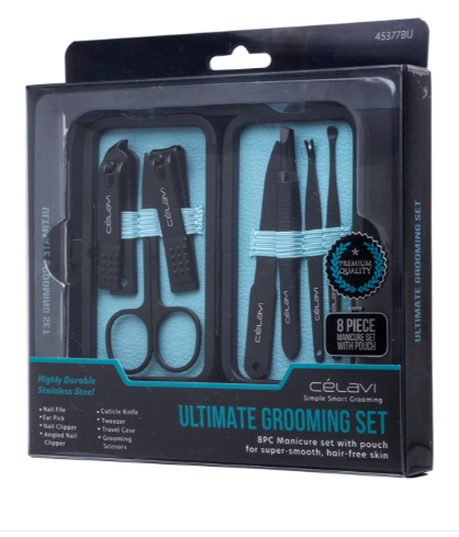 Celavi Ultimate Grooming 8Pc Manicure Set W Pouch