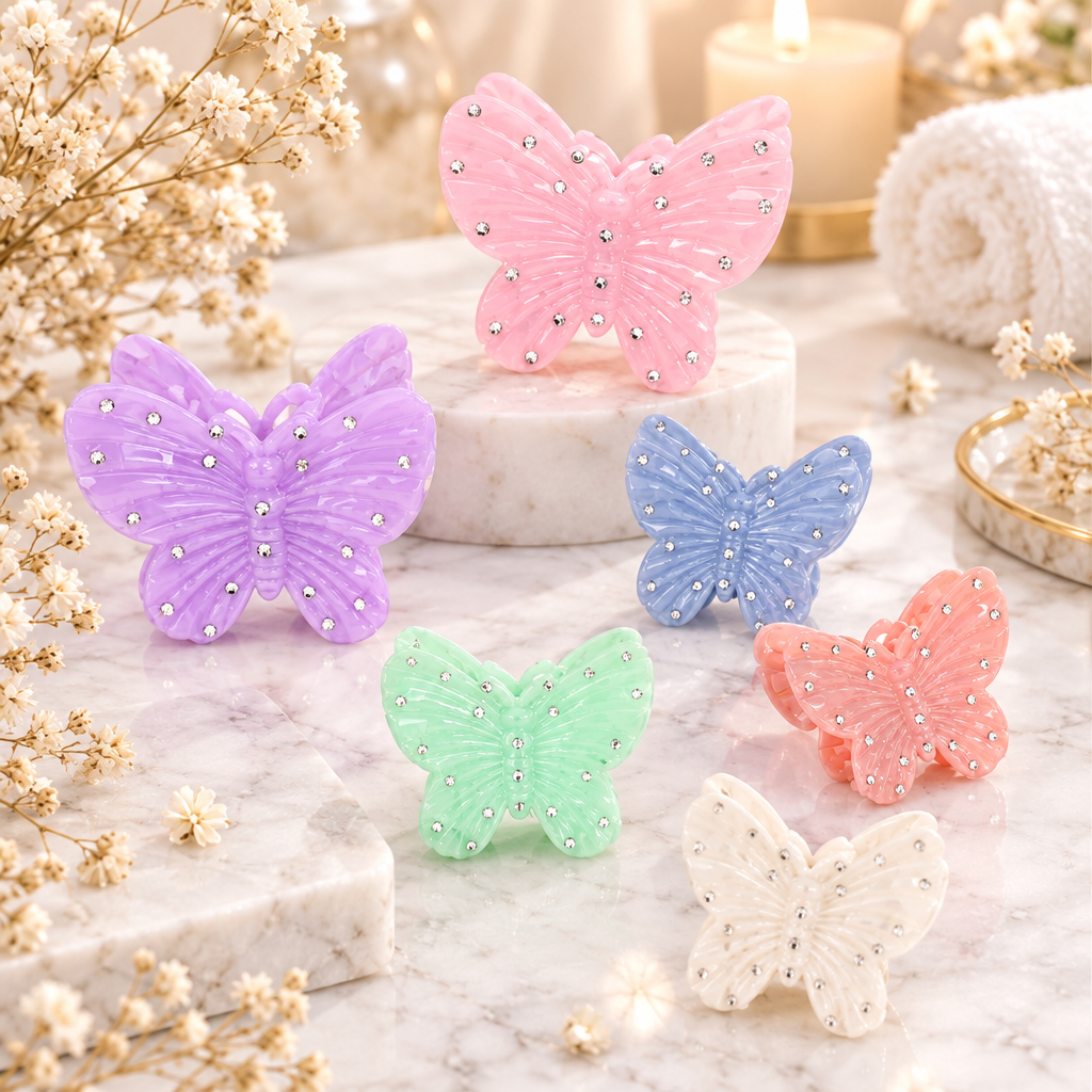 Rhinestone Butterfly Hair Clip