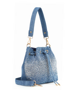 Glamorous Rhinestone Design Drawstring Hobo
