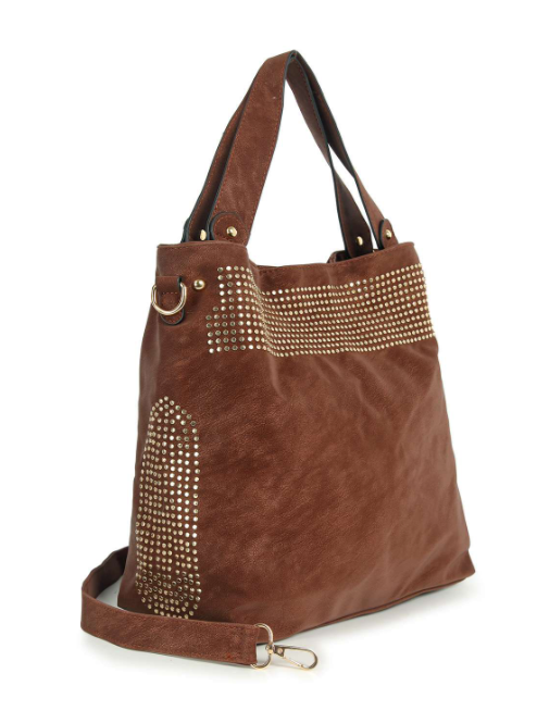 Tall Studded Classic Tote Handbag
