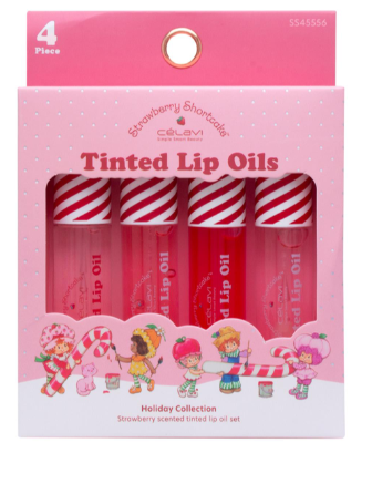 🍓 Célavi x Strawberry Shortcake 4PC Scented Tinted Lip Oil Set