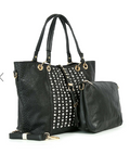 Snakeskin Embossed Studded Tote Set