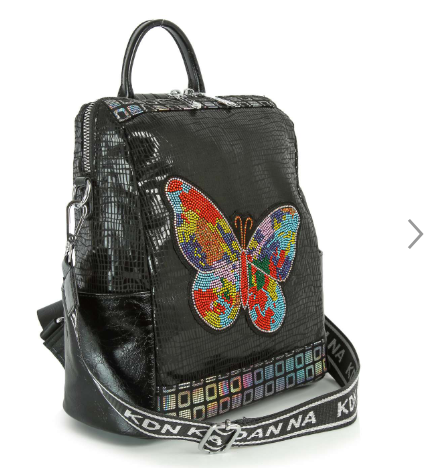 Beaded Butterfly Fashion Backpack