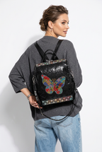 Beaded Butterfly Fashion Backpack
