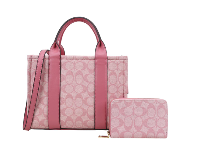 2In1 Oval Design Handle Satchel W Wallet Se