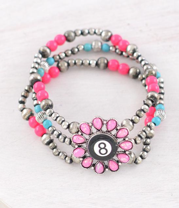 Western Eight Ball Concho Bracelet