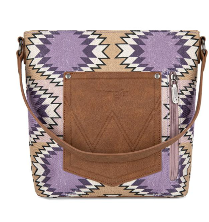 Wrangler Aztec Distressed Print Dual Sided Print Crossbody(clearance
