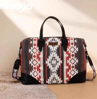 Wrangler Sherpa Aztec Canvas Duffle Bag