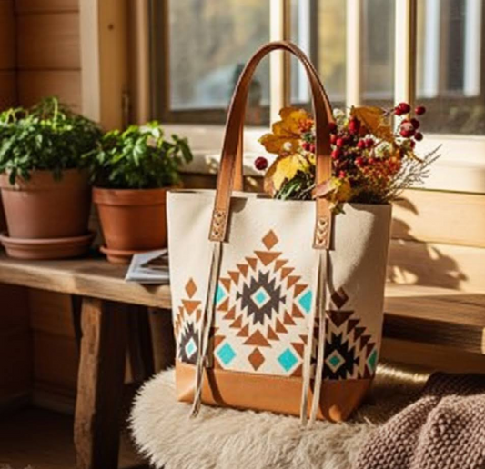 Montana West Aztec Embroidered Tote