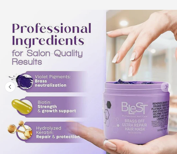 BLEST Brass Off Ultra Repair Hair Mask with Biotin