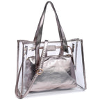 Fashion See Thru 2-in-1 Shopper Tote Bag
