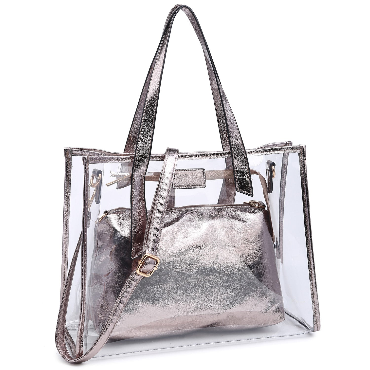 Fashion See Thru 2-in-1 Shopper Tote Bag