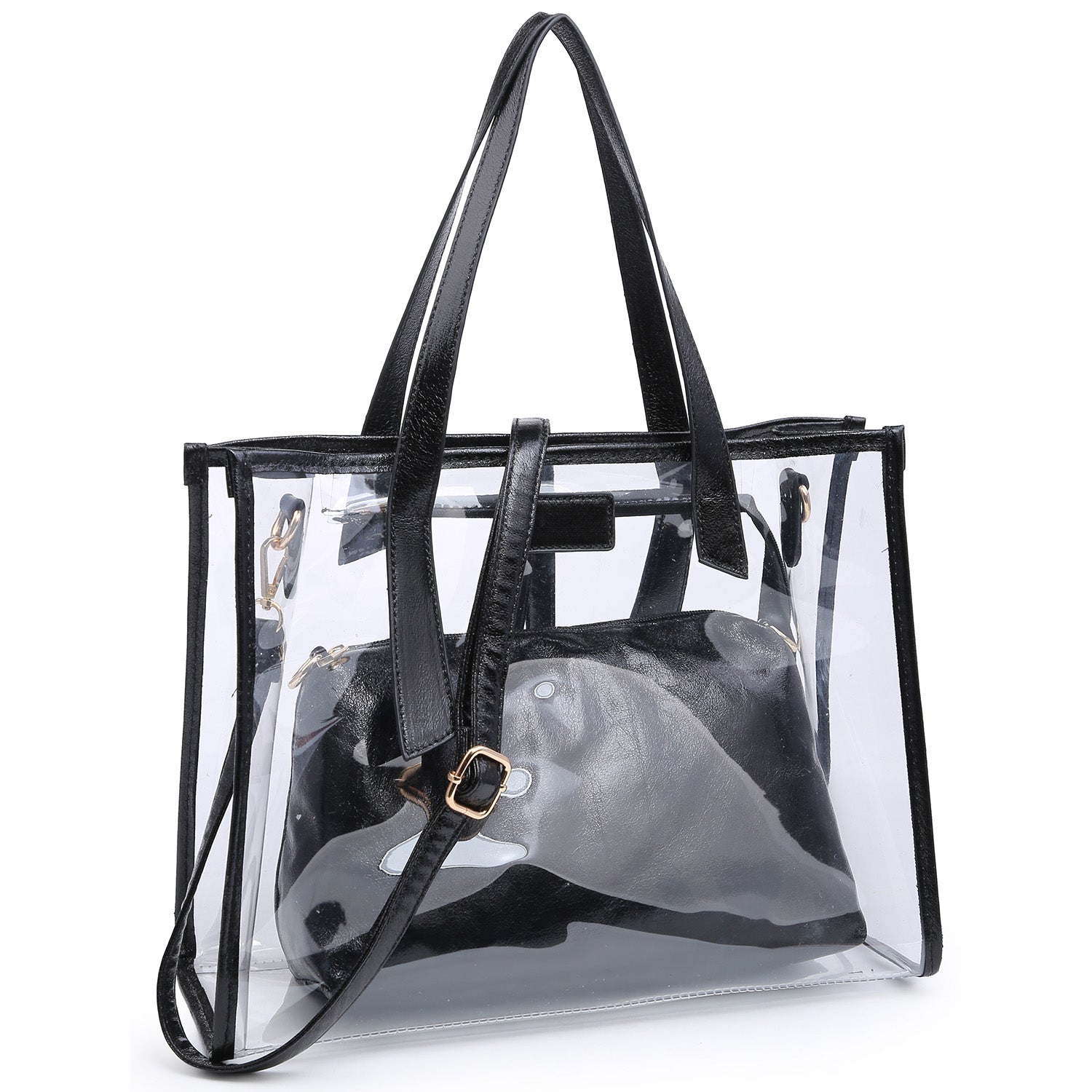 Fashion See Thru 2-in-1 Shopper Tote Bag